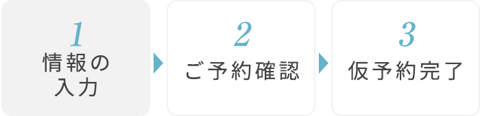 1 情報の入力 2 内容確認 3 お問い合わせ完了