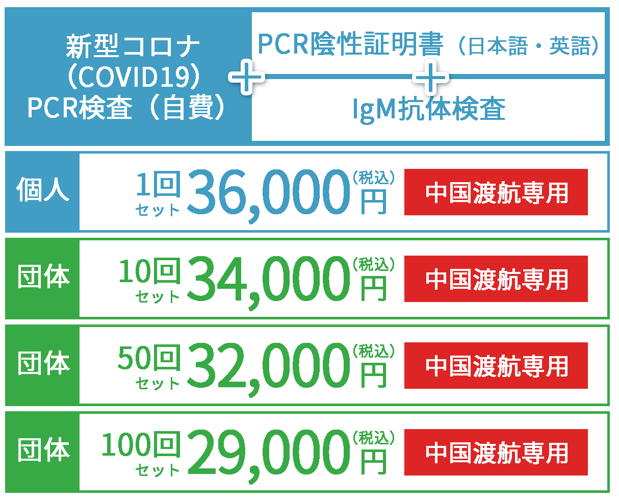 個人 1回セット36,000円(税別) 団体 10回セット34,000円(税別) 50回セット32,000円(税別) 100回セット29,000円(税別)